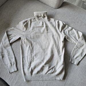 Woolworths Women’s Heather Ivory Turtleneck Cotton Blend Knit Sweater Pullover S